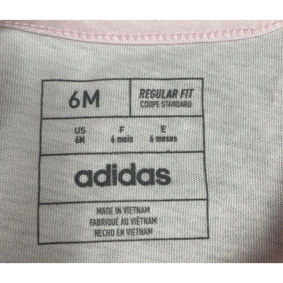 Adidas 2-Piece Tee & Shorts Infant Baby Girls 6 Month Pink Athletic Outfit New - Picture 6 of 6